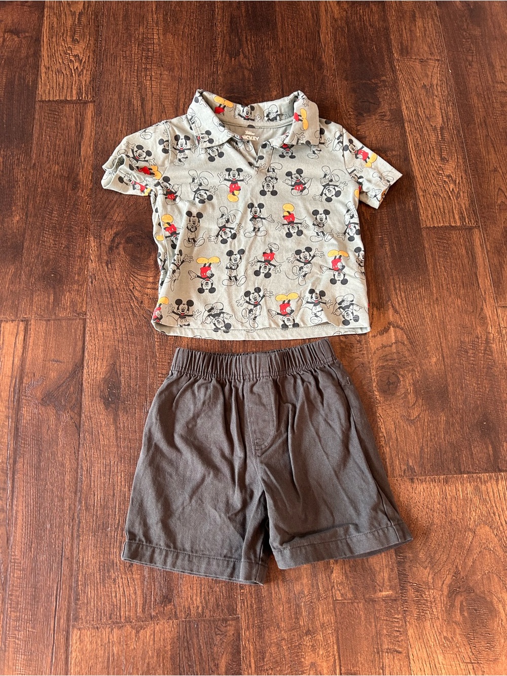 Disney Mickey Infant/Toddler Gray Elastic Waist Pants